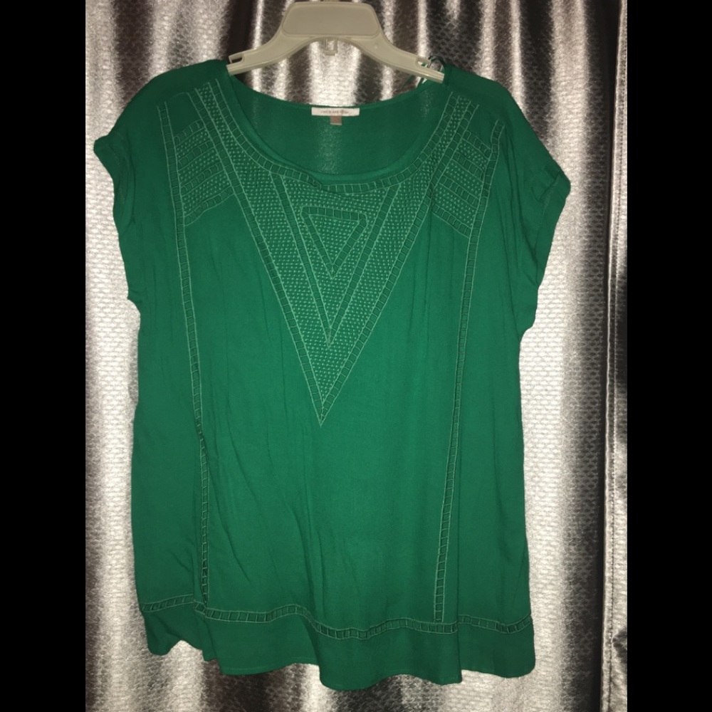 Lace embroidered shirt